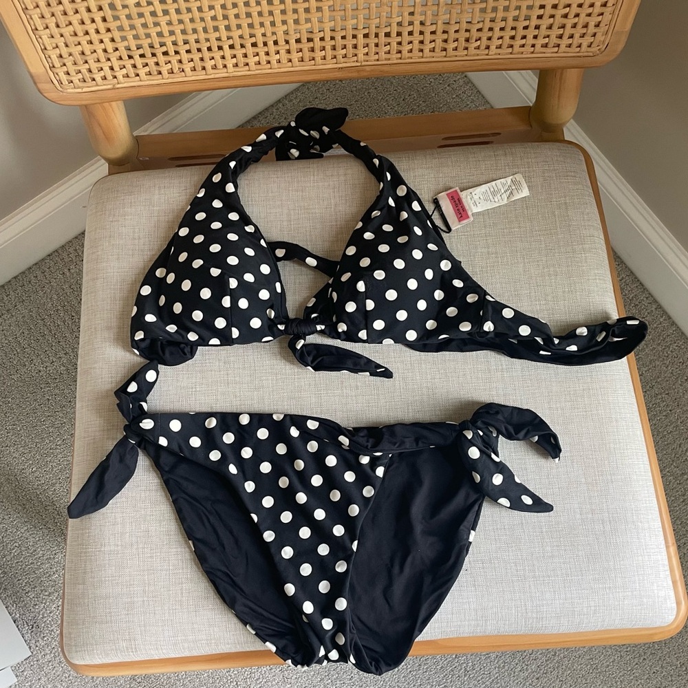 Kate Spade Black & White Polka Dot reversible Bikini